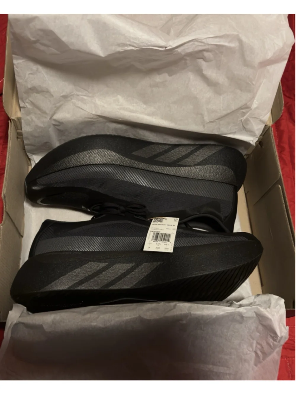 Adidas Hyperboost Edge M Running Shoes Size 14 Core Black Carbon KK0289 BNIB